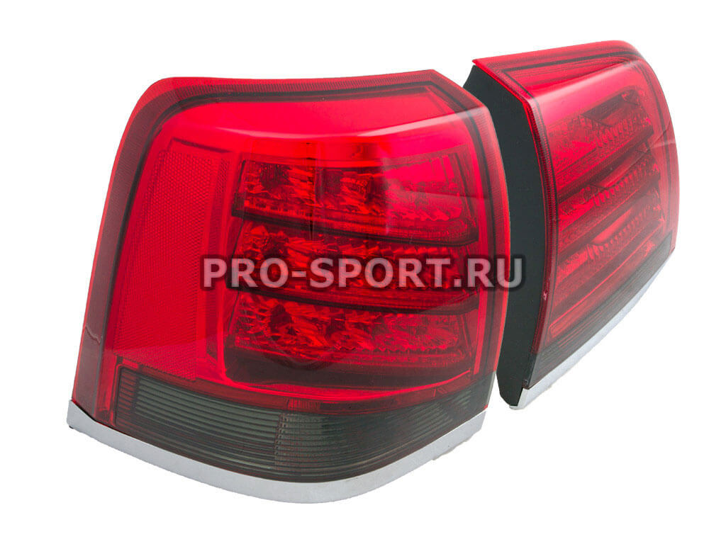 Альтернативная оптика для TOYOTA LAND CRUISER FJ200 `08-, фонари задние, светодиодные, дизайн Lexus Lx 570 2013, тонированные красные (тюнинг оптика, цена за комплект)
