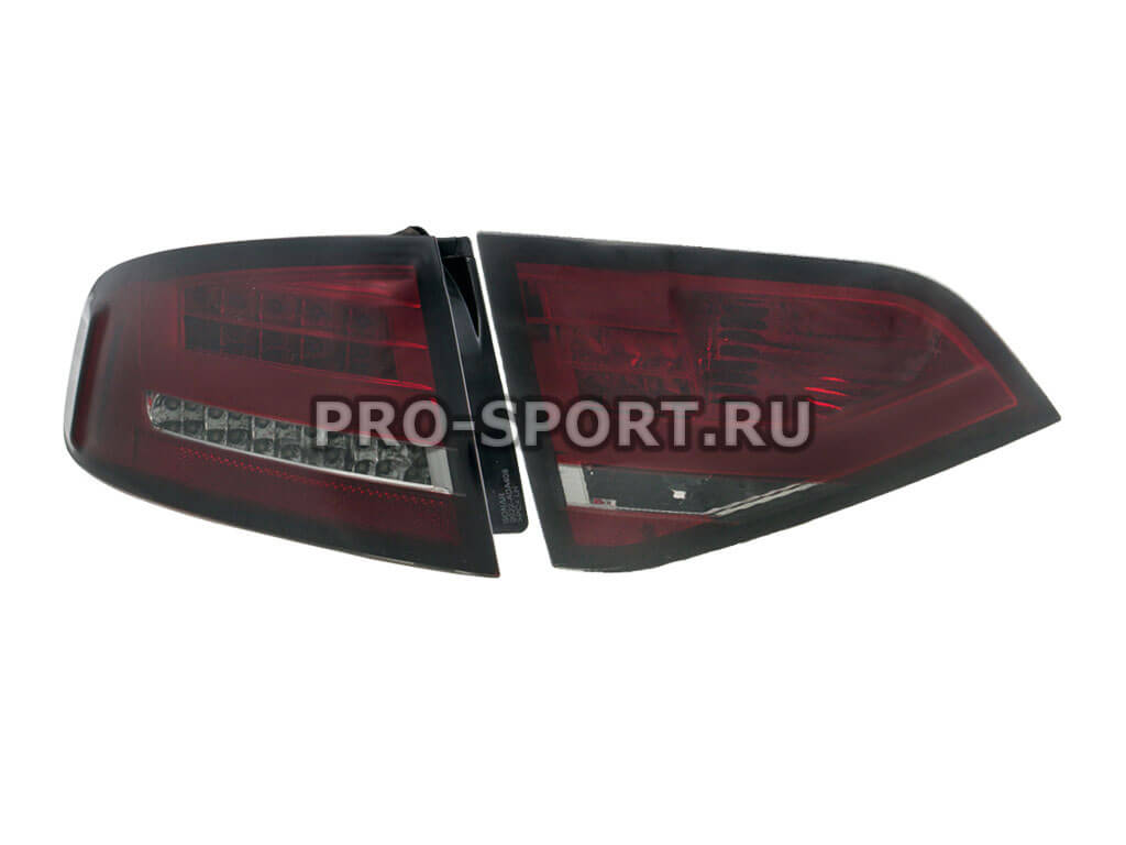 Альтернативная оптика для AUDI A4 Sedan '08- , фонари задние, светодиодные, тонированный красный (тюнинг оптика, цена за комплект)