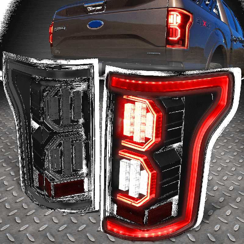 Альтернативная оптика для Ford F150  (2014-... ), тонированный/черный (тюнинг оптика, цена за комплект)