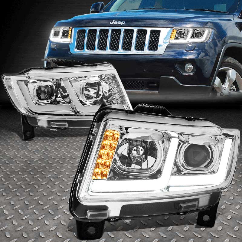 Альтернативная оптика для Jeep Grand Cherokee (2011-2013) хром  (тюнинг оптика, цена за комплект)