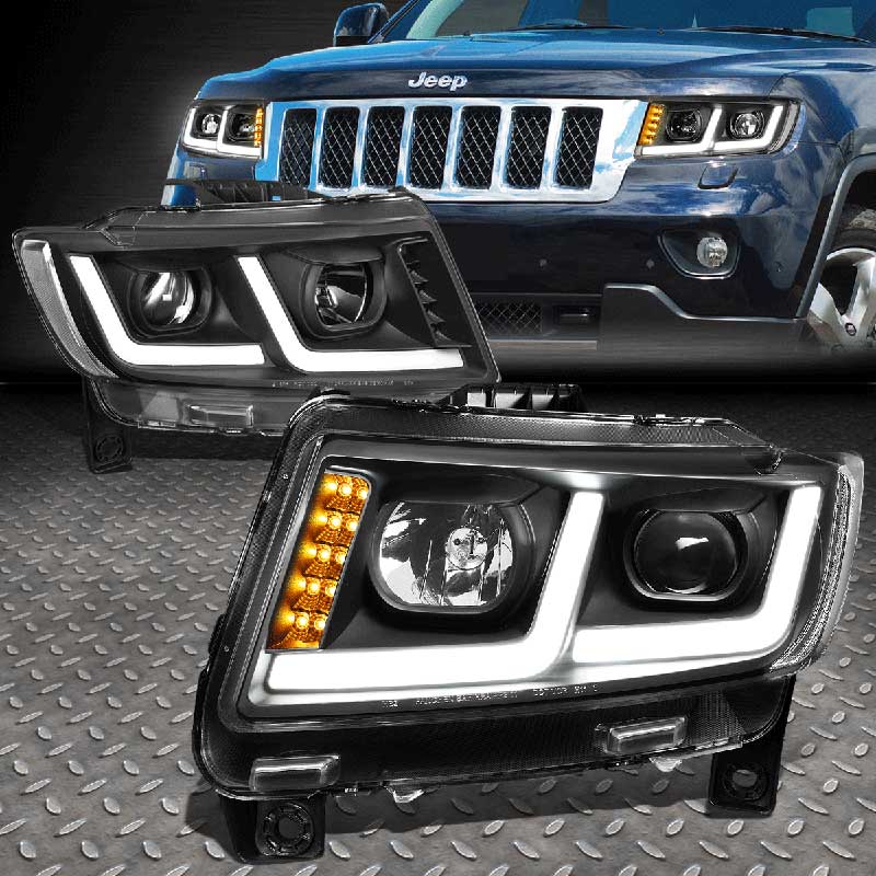 Альтернативная оптика для Jeep Grand Cherokee (2011-2013), черный  (тюнинг оптика, цена за комплект)