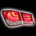 Альтернативная оптика для CHEVROLET CRUZE Седан `09- , T/L, фонари задние, «BMW F Series Style», светодиодные, красные/прозрачные (тюнинг оптика, цена за комплект)