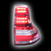 Альтернативная оптика для TOYOTA PRADO FJ150 `08-, фонари задние, светодиодные, прозрачный красный, с черной окантовкой (тюнинг оптика, цена за комплект)