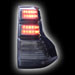 Альтернативная оптика для TOYOTA PRADO FJ150 `08-, фонари задние, светодиодные,  тонированный хром, с черной окантовкой (тюнинг оптика, цена за комплект)