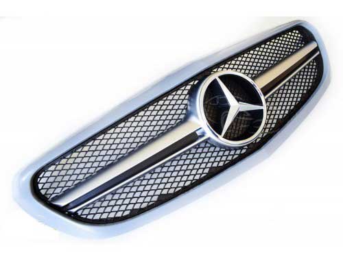 Решетка радиатора Mercedes W205 в стиле AMG C63 для моделей Classic и Exclusive
с 2014- года выпуска. Не подходит для версий Avantgarde и AMG-line.
Материал: ABS-пластик.
Цвет: рамка под покраску / серебряная центральная полоса.
Оригинальная эмблема-звезда в комплекте.