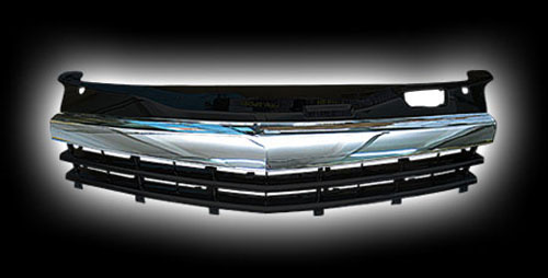 Декоративная решетка радиатора Opel Astra H `07-, 3D, черный хром