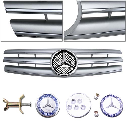 Декоративная решетка радиатора Mercedes SL-Class SL320 SL500 SL600 '90-02 хром + эмблемы