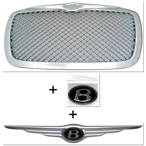 Декоративная решетка радиатора Chrysler 300 300C '05-09 хром +эмблемы