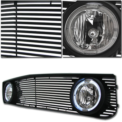 Декоративная решетка радиатора Ford Mustang V6 '05-08 черная +FOG LIGHTS