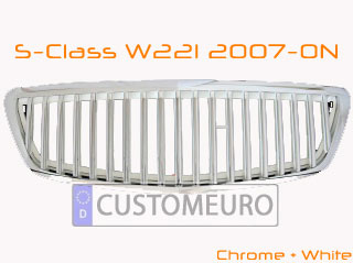 Декоративная решетка радиатора MB W221  `07-, MAYBACH VERTICAL STYLE chrom