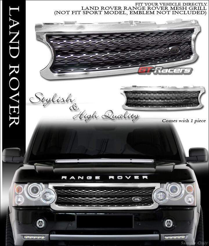 Декоративная решетка радиатора Land Rover Range Rover '06-09 черная, с хромированной окантовкой