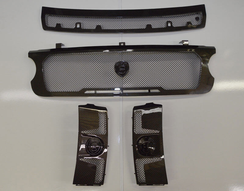 Набор решеток для Range Rover 10-12 - в передний бампер, на капот, боковые 2шт, материал CARBON 