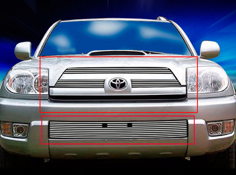 Декоративная решетка радиатора+бампера для Toyota 4Runner '03-05, алюминий