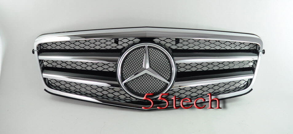 Декоративная решетка радиатора Mercedes E-Class W212 '09-13 черный/хром