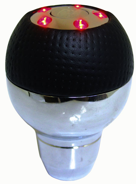 Ручка КПП PROSPORT, LED красн цв , (battery) черн с перфорацией YT-8754-3BLK-RL
