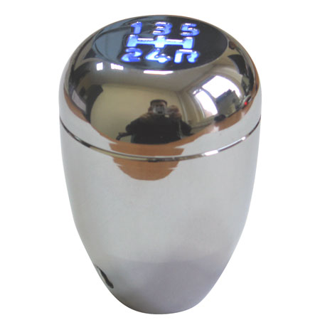 Ручка КПП PROSPORT, LED, синяя.(battery) хром  (схема переключ.) YT-8760