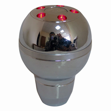 Ручка КПП PROSPORT, LED красн цв , (battery) хром T2 YT-8758-RL