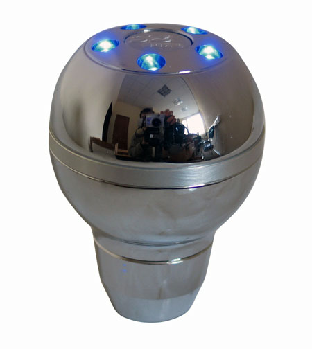 Ручка КПП PROSPORT, LED син цв , (battery) хром T2 YT-8758-BL