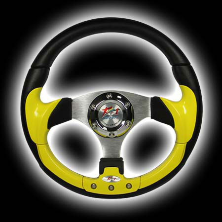 Руль F1 SPORT черный с желтыми вставками, 315mm