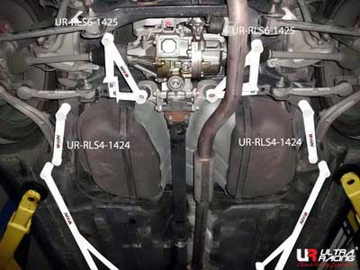 Mitsubishi EVO X UltraRacing 2x 2-Point Rear Side Bars 1424P