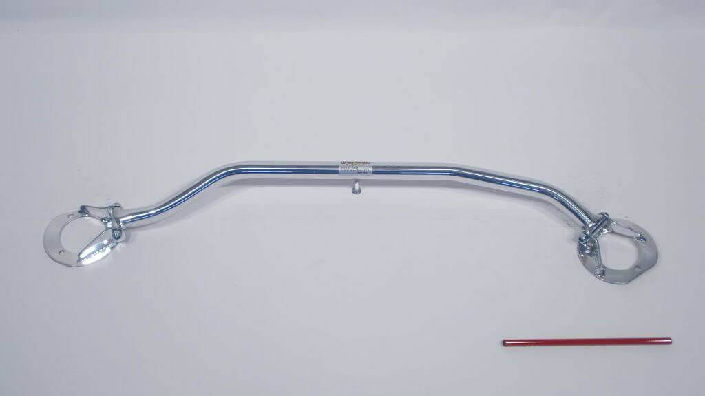 Front strut bar aluminum Nissan Sunny GTI-R (90-95) Трехсоставная растяжка стоек крепится к существующим креплениям чашки стоек.